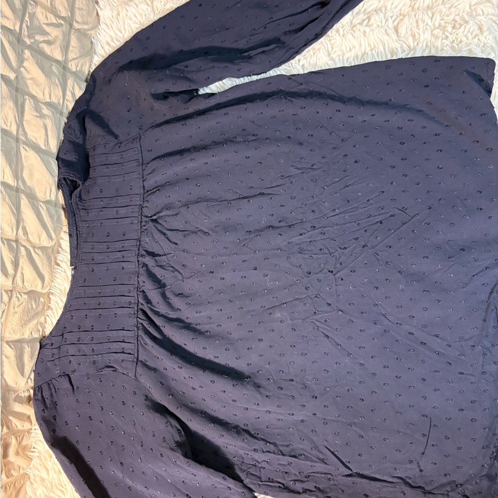 Navy Blue Long Sleeve Blouse